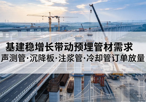 彭泽基建稳增长带动预埋监测管材需求，声测管、沉降板、注浆管订单持续放量
